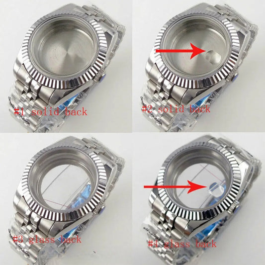 36mm 39mm Flat Sapphire Glass Watch Case Fit Datejust NH35 NH36 ETA 2824 PT5000