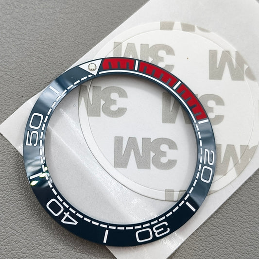 41.5mm/32.5mm Dark Blue Bezel Dark Red Font Ceramic Watch Bezel Insert