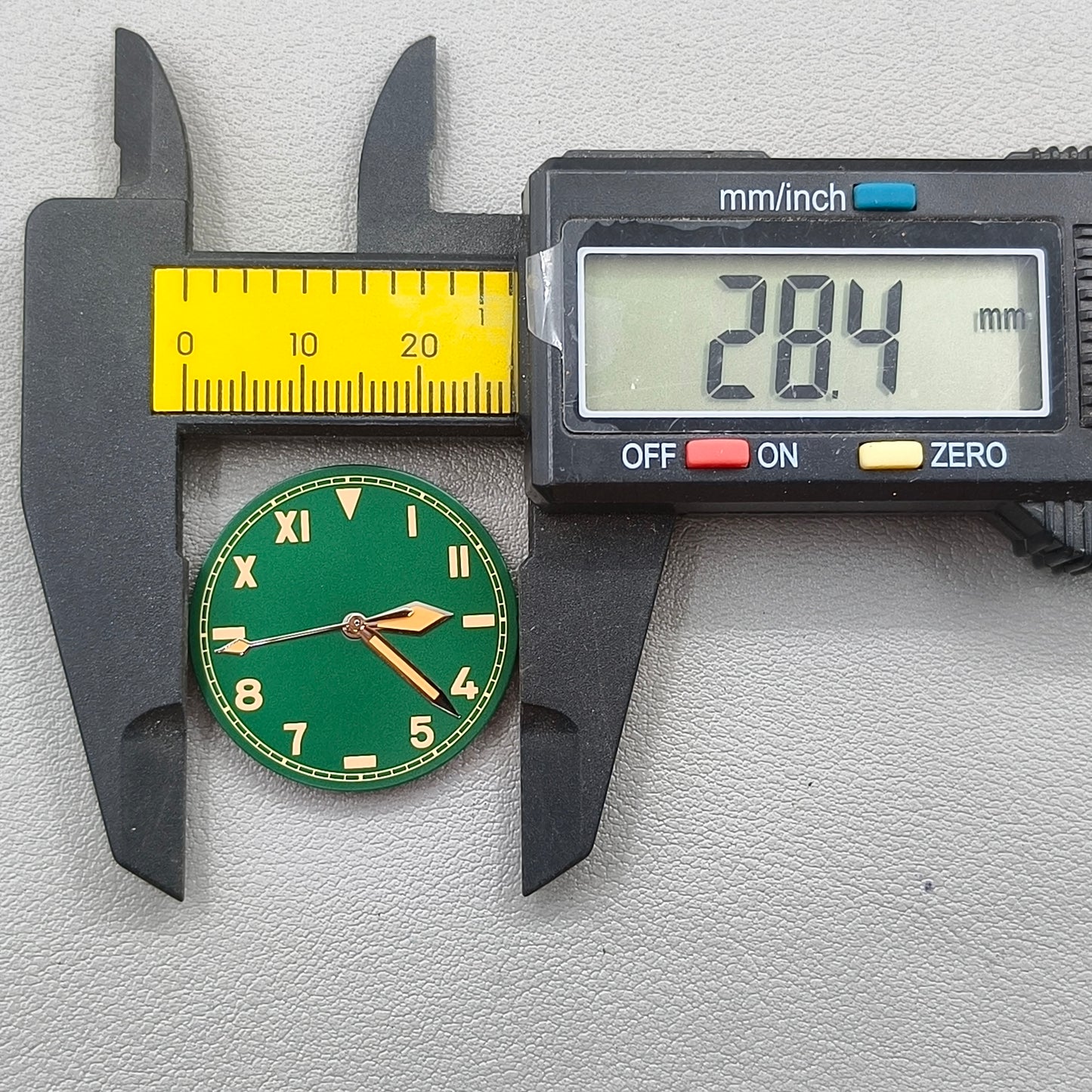 28.5mm Green Watch Dial+hands Set Vintage Orange Font Fit for NH35/36/2824/8215