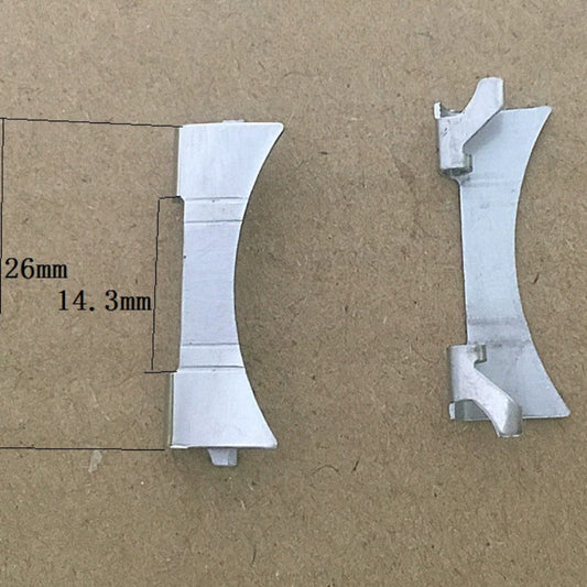 Silver 26x14.3mm curved end spring bars for watch bracelet strap, durable stainless steel links ? #37