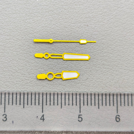 2 Sets Modified 3 Pins Green Luminous Yellow Watch Hands for NH35 NH36 4R 7S