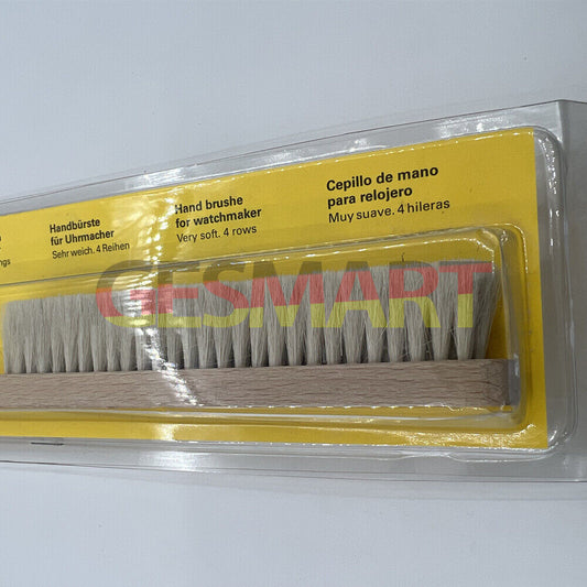 Bergeon 6377-4 soft watch hand cleaning brush with 4 rows for delicate watch maintenance