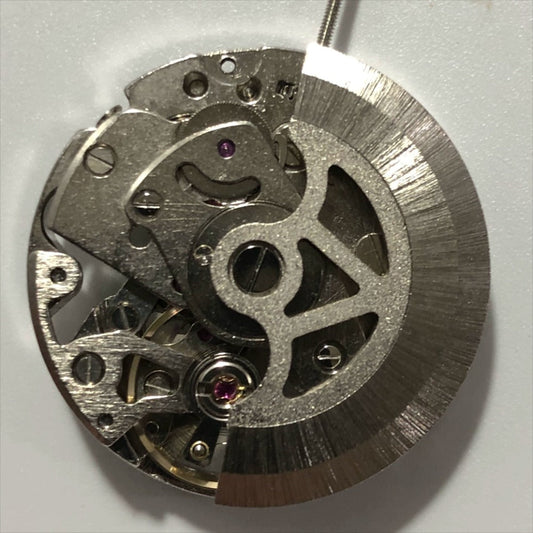 China Made 7120 silver watch with hollow 3-hand automatic mechanical movement by Automatic Fork, elegant design for watch enthusiasts.