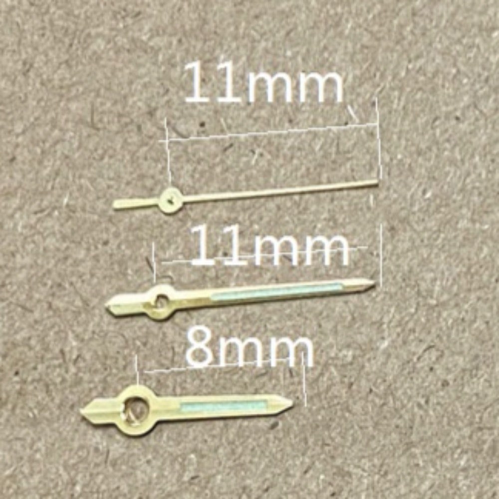 Golden Trim Lume 11X11X8mm Uhrzeiger für Miyota 2035 Quarzwerk