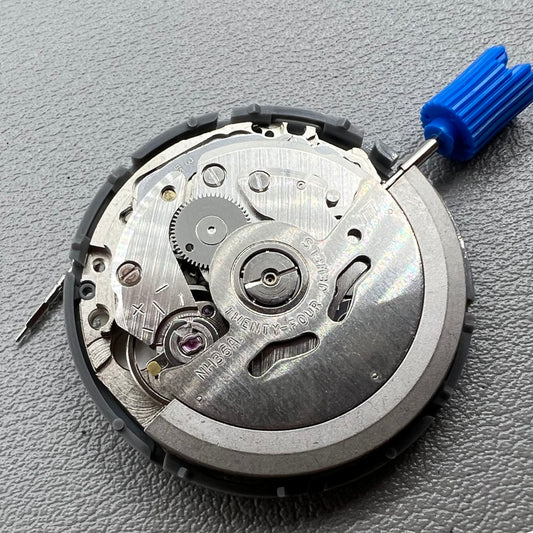 Japan NH36 automatic watch movement with date dial and crown positioned at 3.8, precision timekeeping accessory.