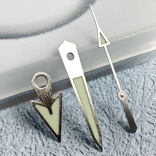 Matte silver trim C3 green lume watch hands for NH34 NH35 NH36 NH38 NH39 NH70 movements