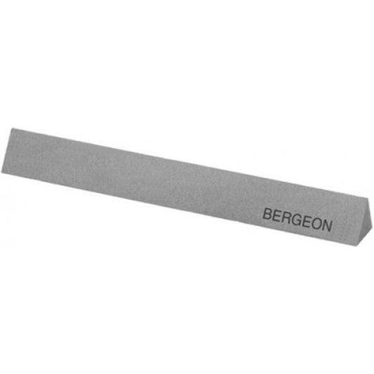 Bergeon 1953-D triangular Arkansas stone for precise watch accessory sharpening, 100x10 mm size.