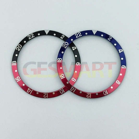 Vintage aluminum alloy watch bezel with luminous green slope, colorful design for vibrant watch accessories.