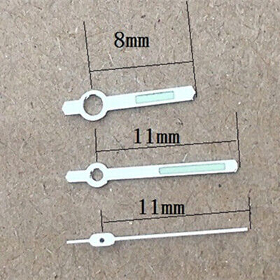 Aiguilles de montre vertes lumineuses argentées de 11 mm pour mouvement Orient 46941 46943