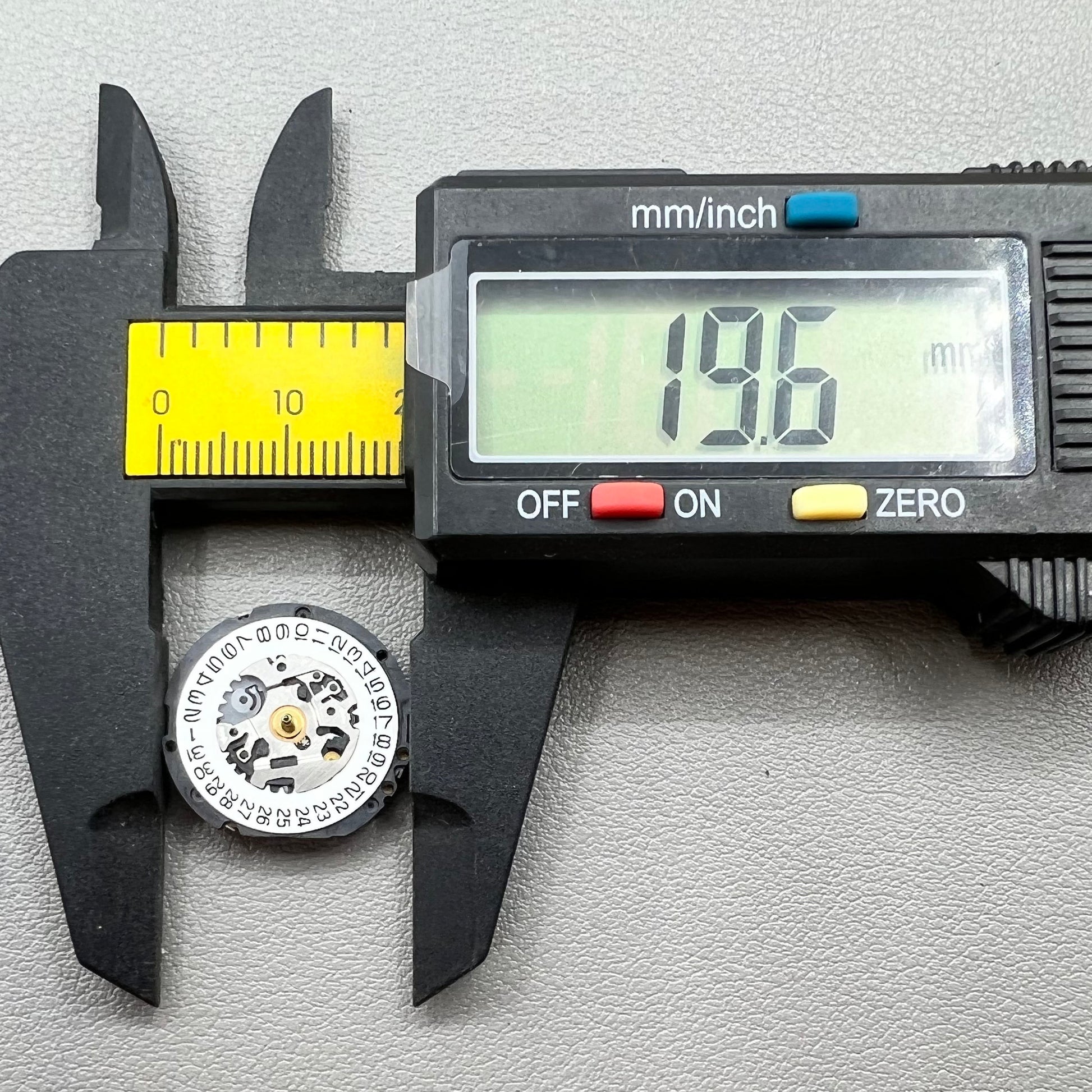 Seiko V187 quartz watch movement showcasing precision timekeeping components.