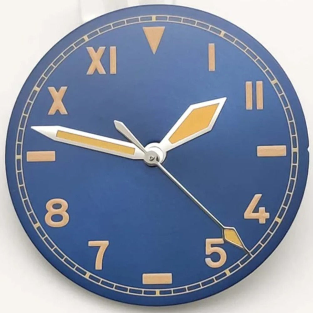 Modified Vintange Lume 28.5mm Blue Watch Dial+Big Hands for NH35/NH36/2824/8215