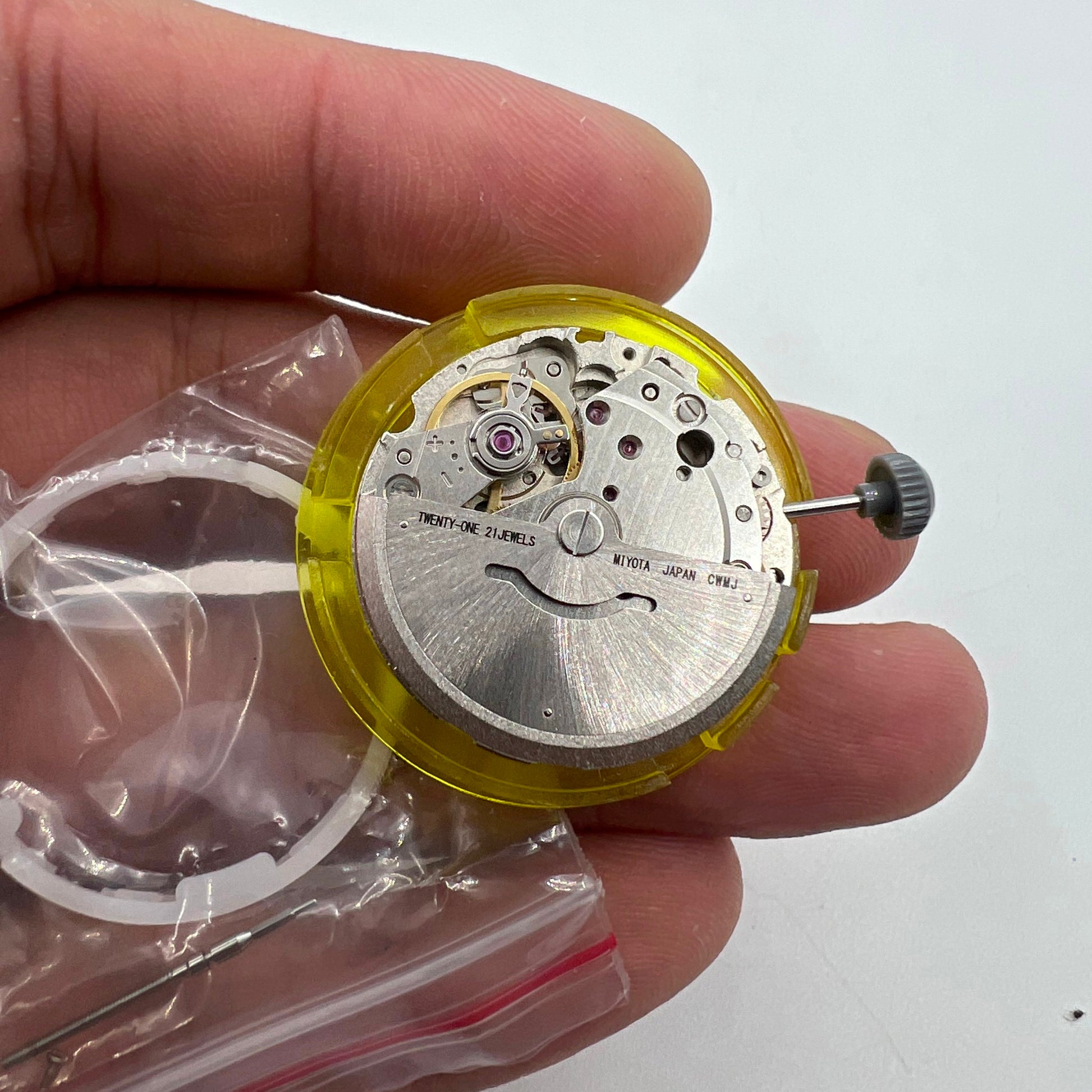 Miyota Citizen 8205 silver plated automatic watch movement with precise mechanical timekeeping features