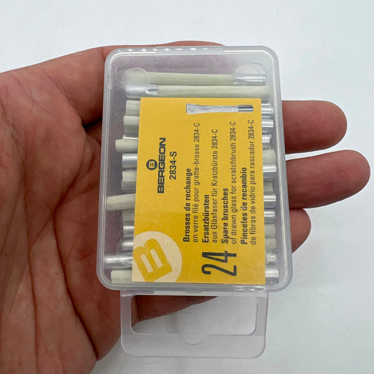Bergeon 2834-S glass fibre scratch brush refills for watch accessory cleaning, pack of 5.