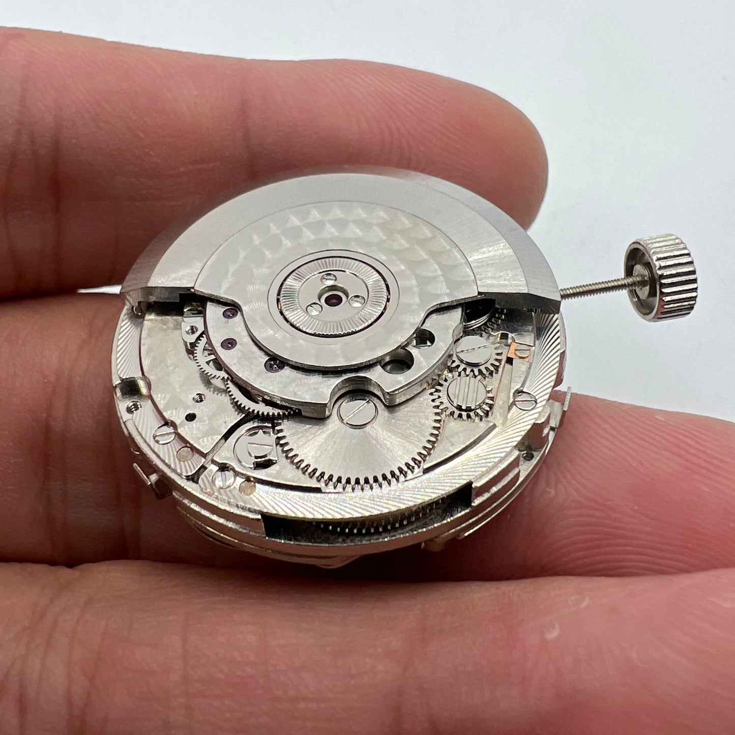 Seagull ST2525 mechanical watch movement with big date at 12, precision Chinese craftsmanship.