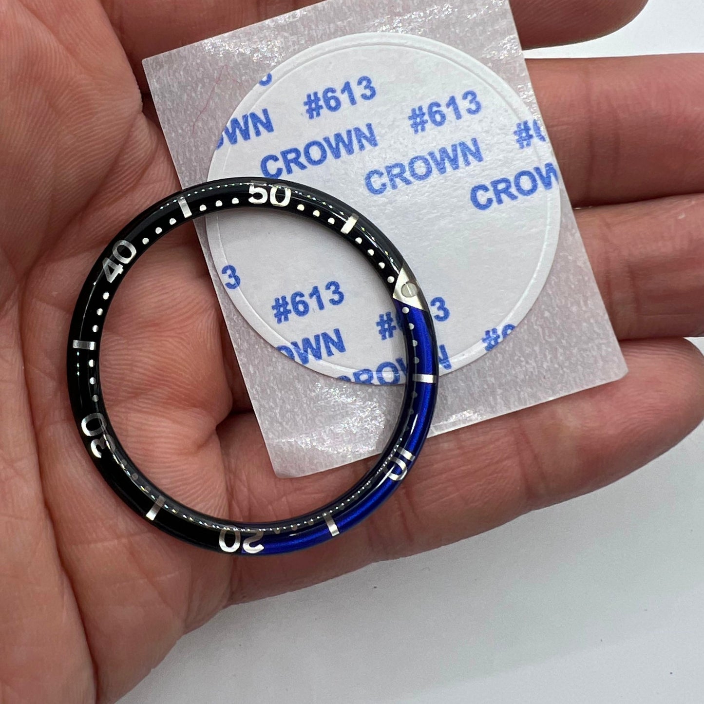 39 mm/32,2 mm schwarz blau kreisförmigen Arc Bevel Aluminium Uhr Lünette Einsatz Uhr