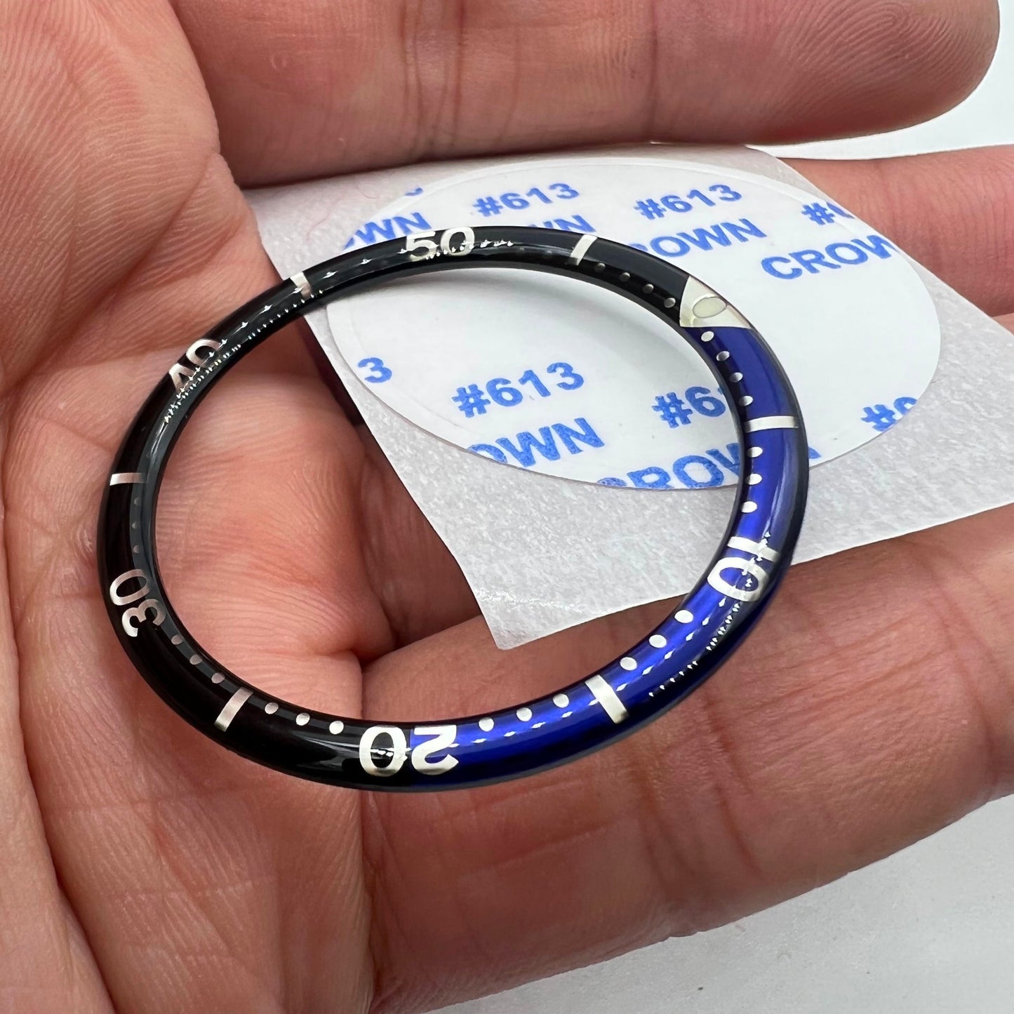 39 mm/32,2 mm schwarz blau kreisförmigen Arc Bevel Aluminium Uhr Lünette Einsatz Uhr