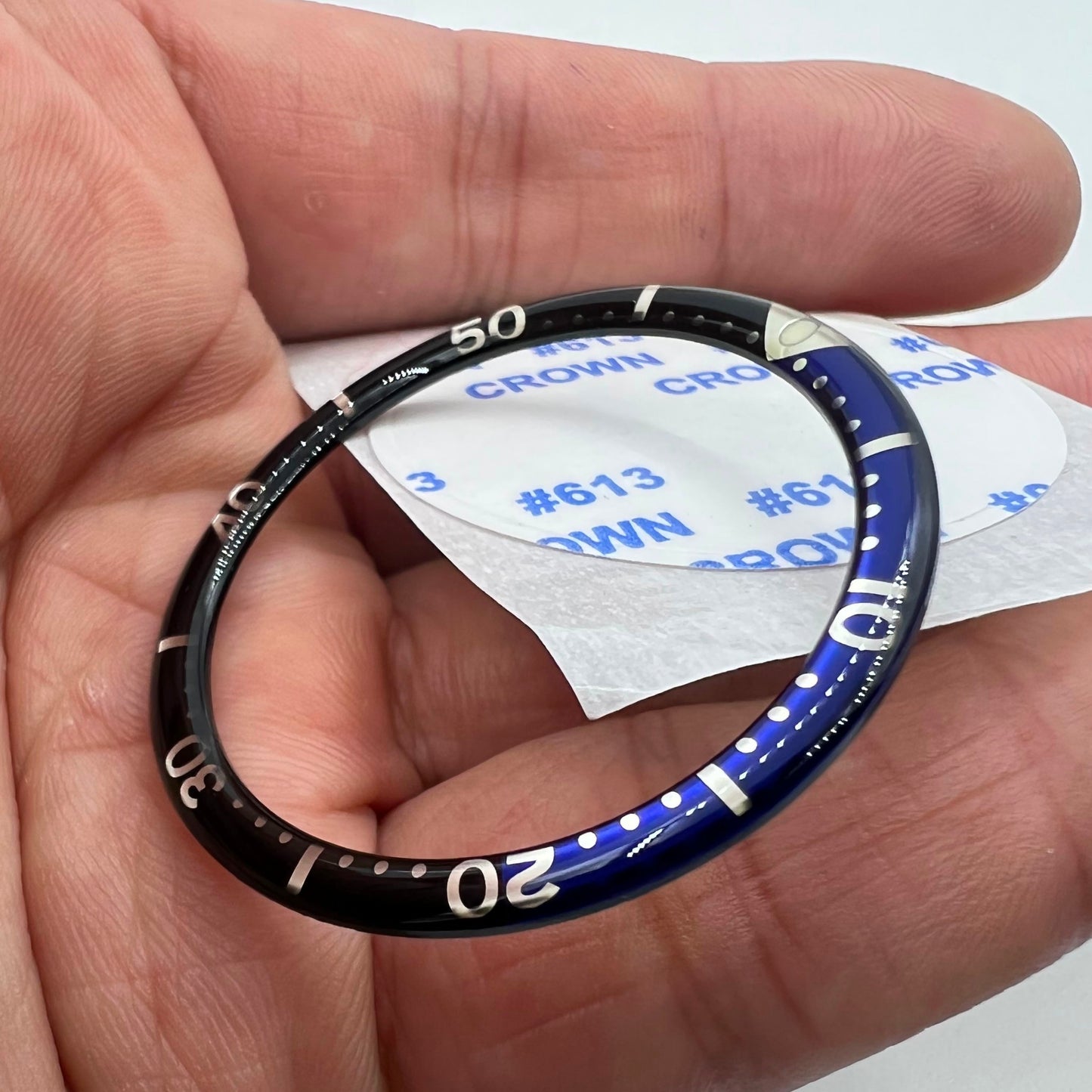 39 mm/32,2 mm schwarz blau kreisförmigen Arc Bevel Aluminium Uhr Lünette Einsatz Uhr