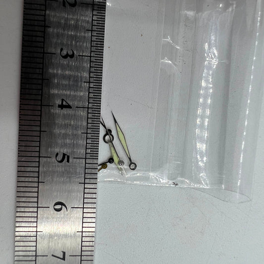 Silver trim green lume watch hands designed for Miyota OS60 movement, precise fit and luminous visibility.