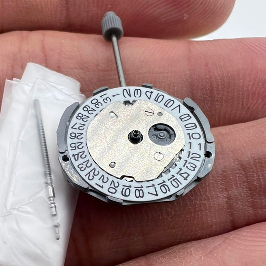 Miyota GL12 quartz watch movement with date at 3, Japan-made 3-hand replacement for GL10 models.