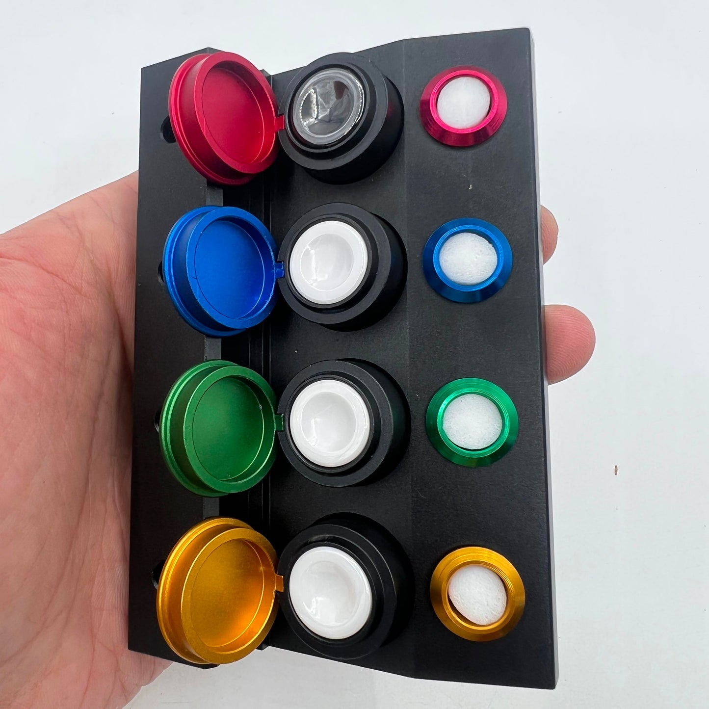 Support pour outils de réparation de montres, gobelets à huile en alliage moulé sous pression, 4 récipients