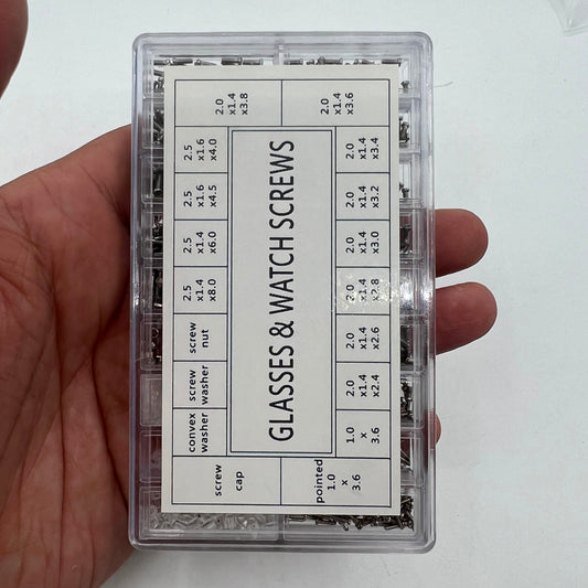 1. Assorted watch screws and nuts set, 1000PCS for micro eyeglass and sunglass repair.