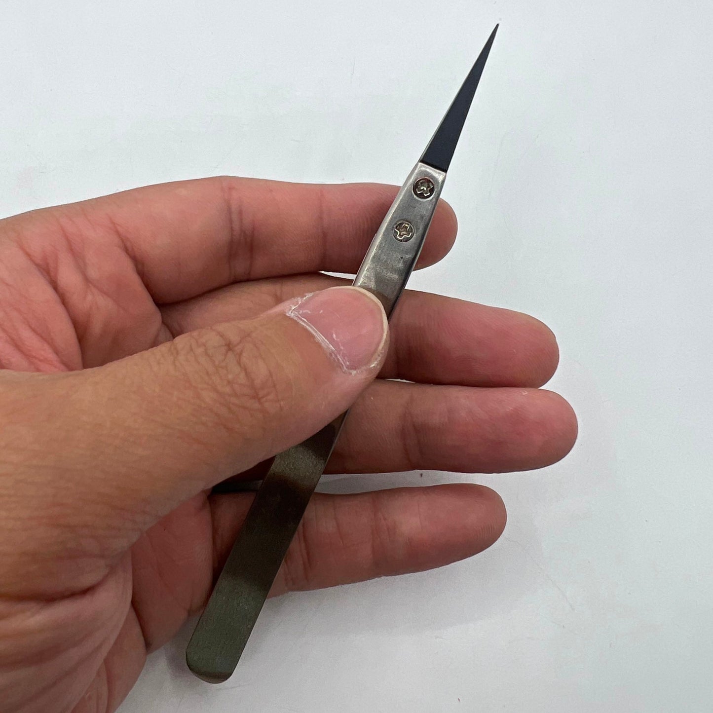 Pince à épiler en acier inoxydable, tête en fibre de carbone, outil de réparation de montres