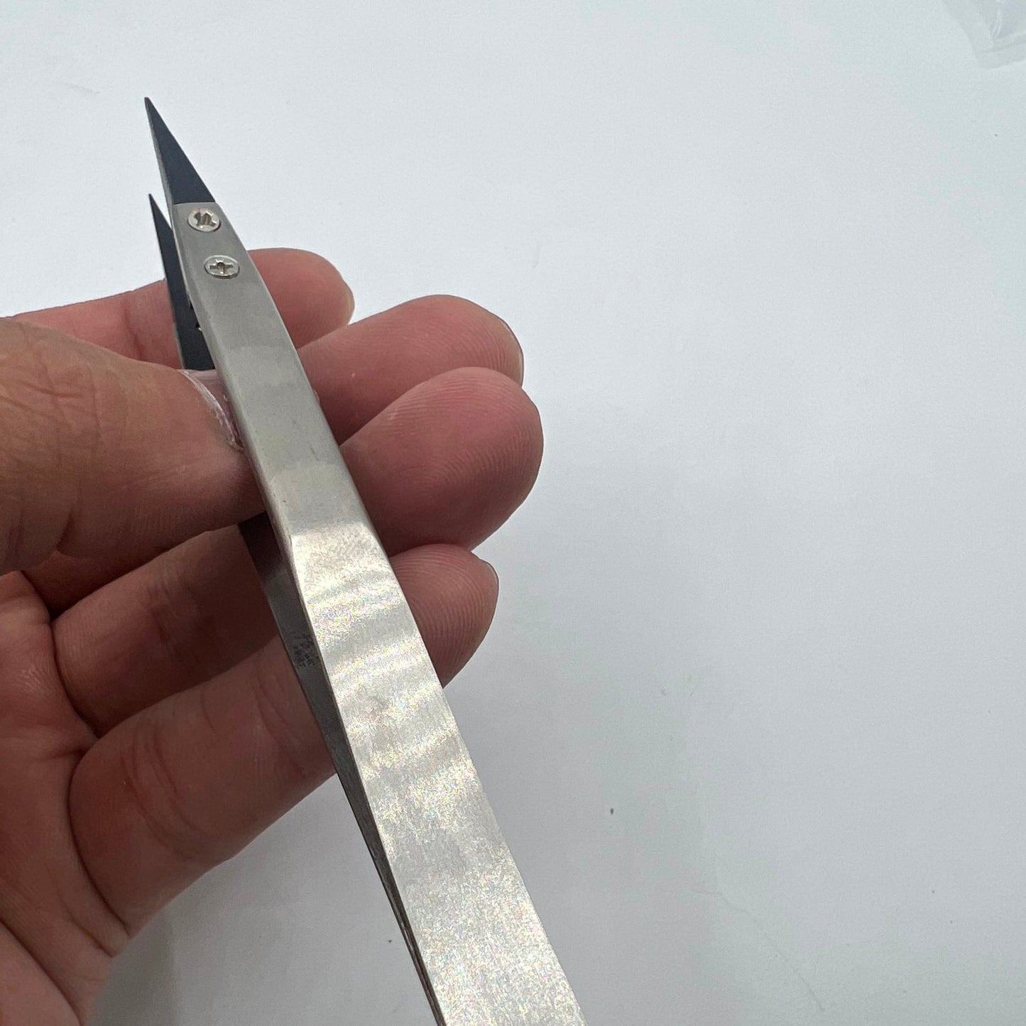 Stainless Steel Carbon Fiber Head Tweezers for precise watch repair