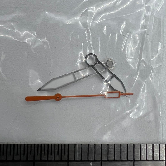 1. Green lume silver trim watch hands for ETA2836 movement enhancing vintage watch repair.