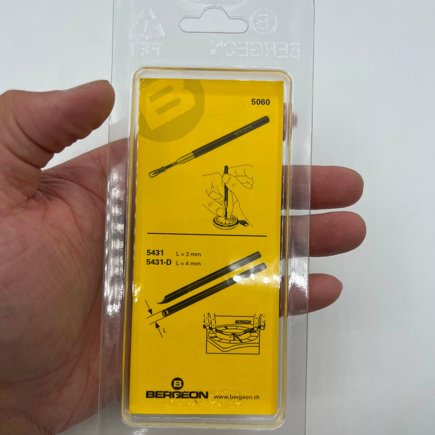 Bergeon 6016 tool for precise removal of watch hands and movement wheels, ideal for repair.