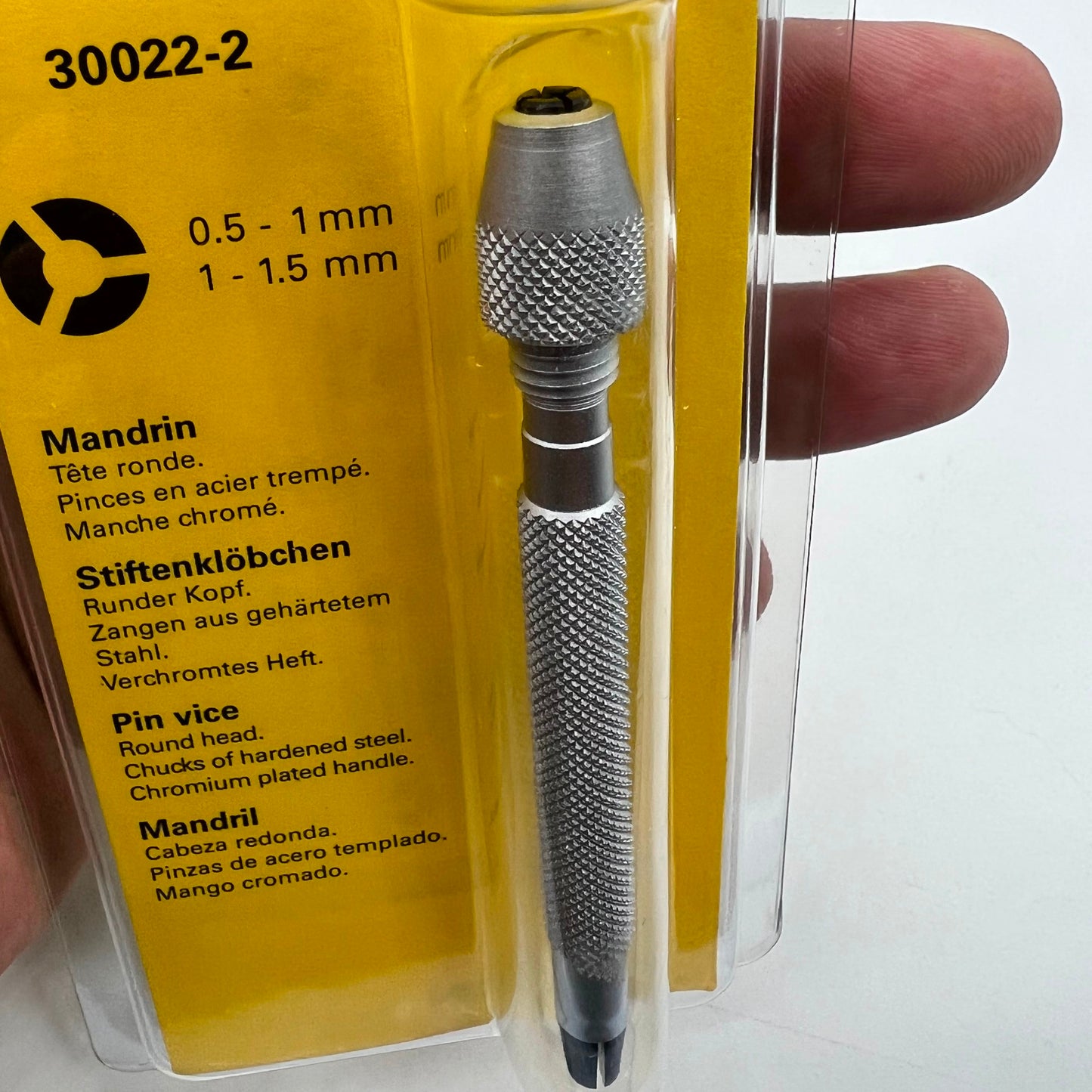 Bergeon 30022-2 - Pin Vise Length 90mm Jaws 0.50-1.00 1.00-1.50 Swiss Tool