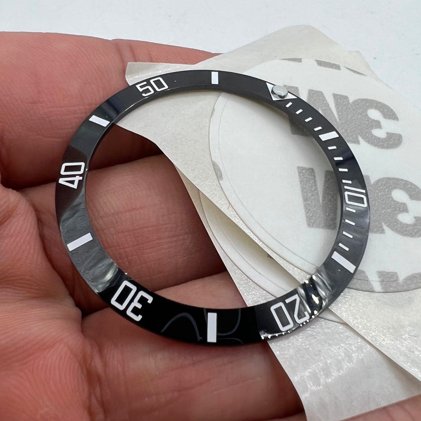 38 mm/30,8 mm matt poliert GMT SUB schwarze Keramik-Uhrenlünette Einsatz Uhrenteile