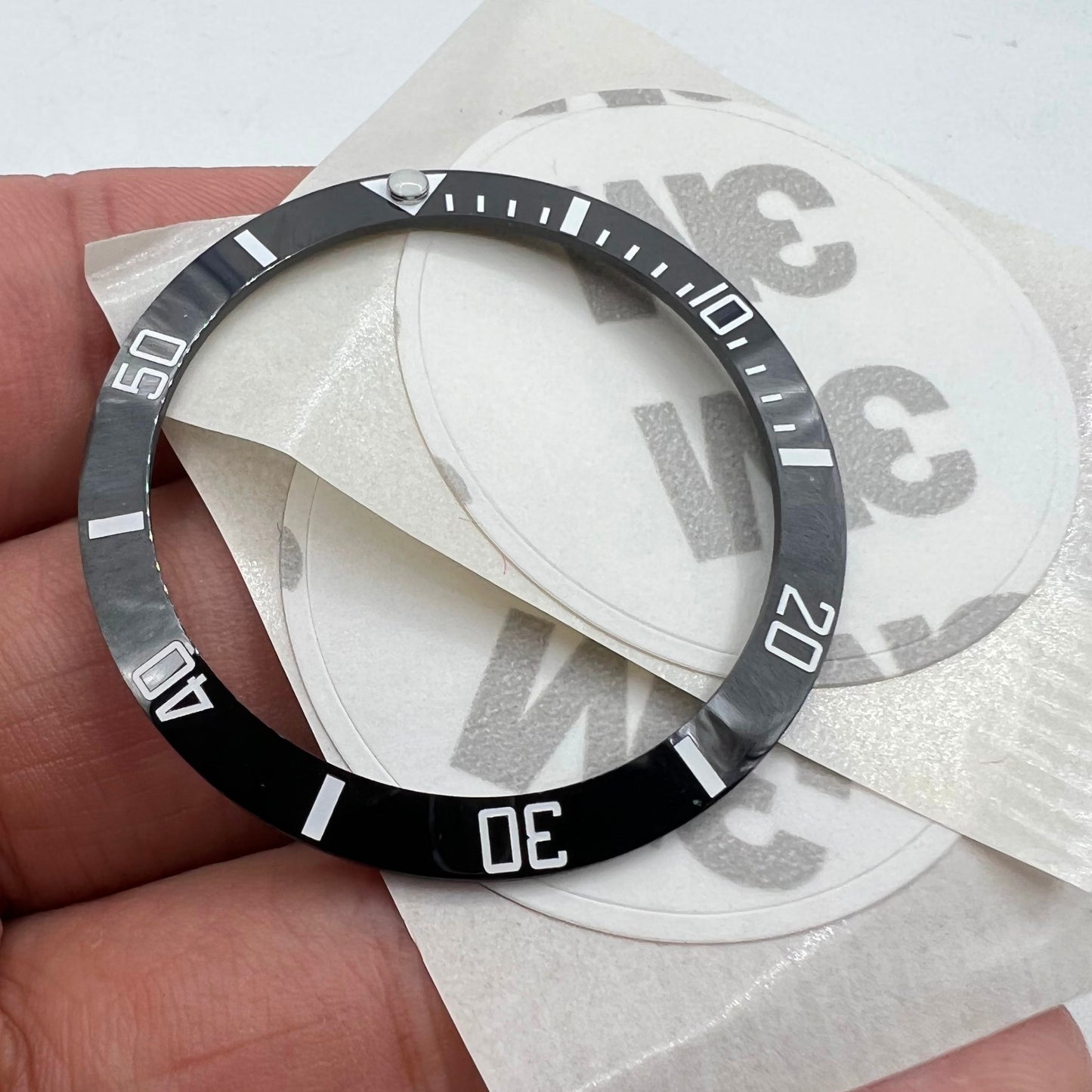 38 mm/30,8 mm matt poliert GMT SUB schwarze Keramik-Uhrenlünette Einsatz Uhrenteile