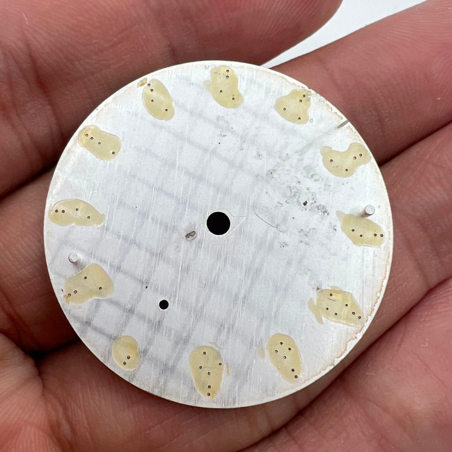 White 37mm BP08 pilot watch dial for ETA 6497 movement, perfect for custom timepiece projects.