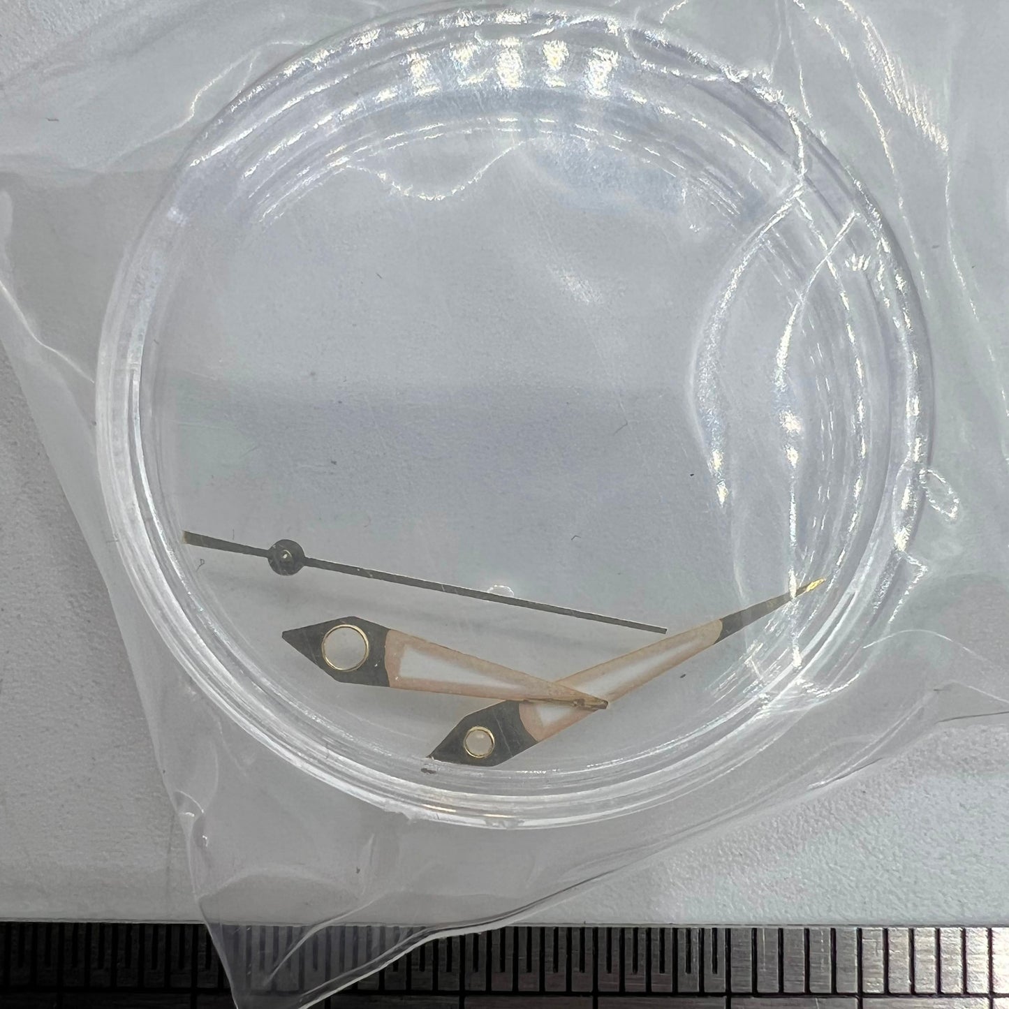 Golden arrow-shaped luminous watch hands with trim, 14mm, for Miyota NH35/NH36/NH38