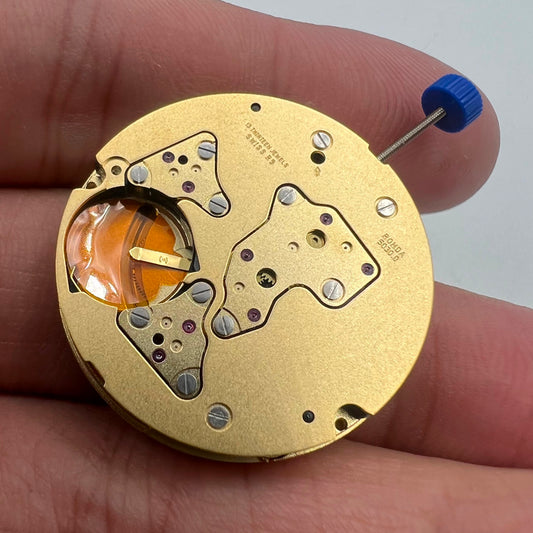 Swiss Made Ronda 5030D quartz watch movement with date display at 6 o'clock for precise timekeeping