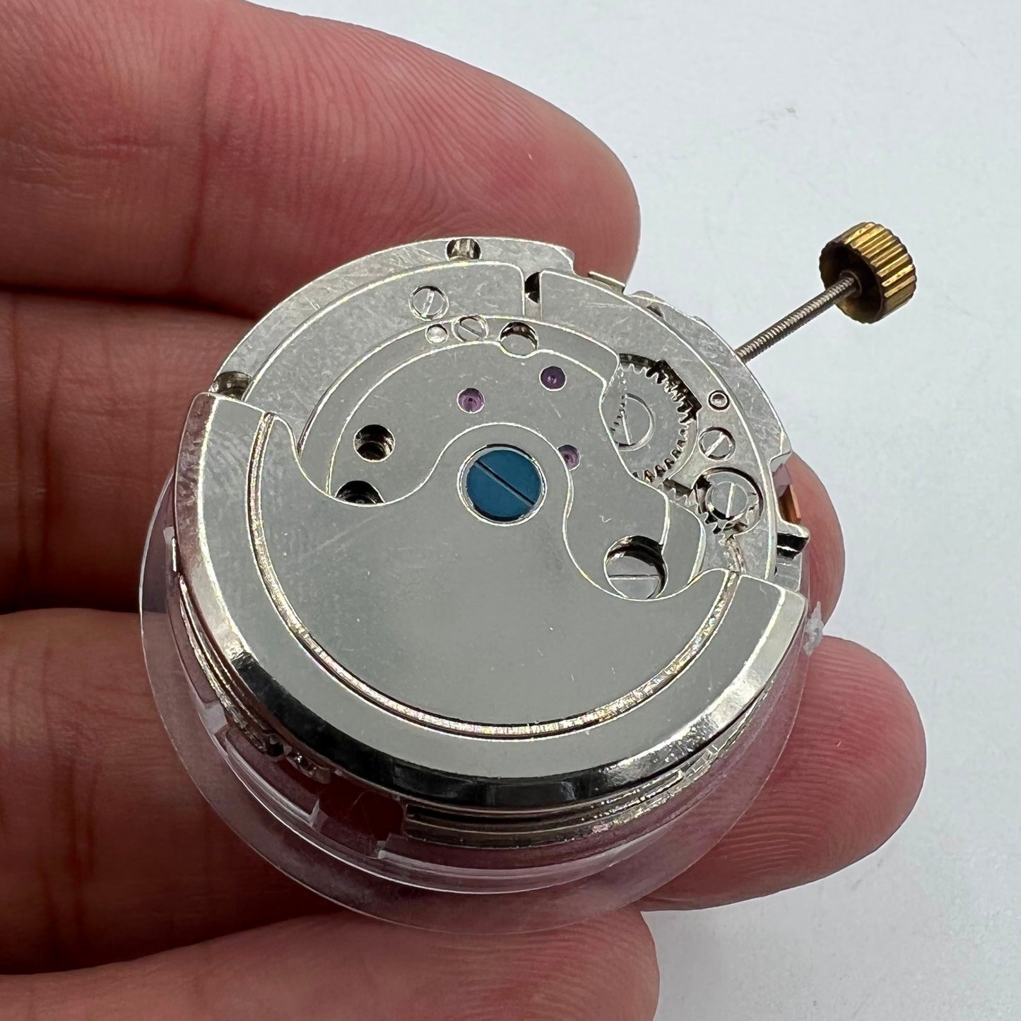 Automatisches multifunktionales mechanisches Uhrwerk, Datumsanzeige bei 12, blankes Rad bei 6
