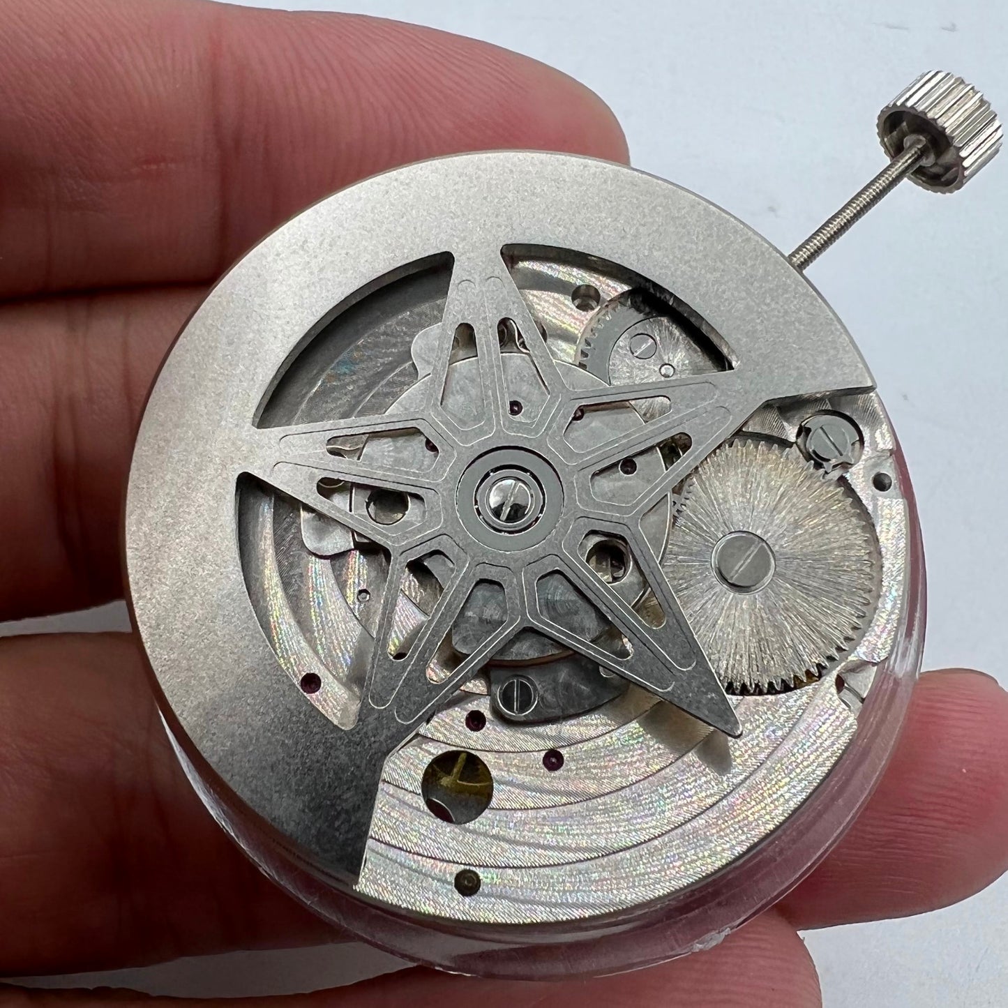 Dandong Silber Hohlstern Mondphase Automatisches mechanisches Uhrwerk