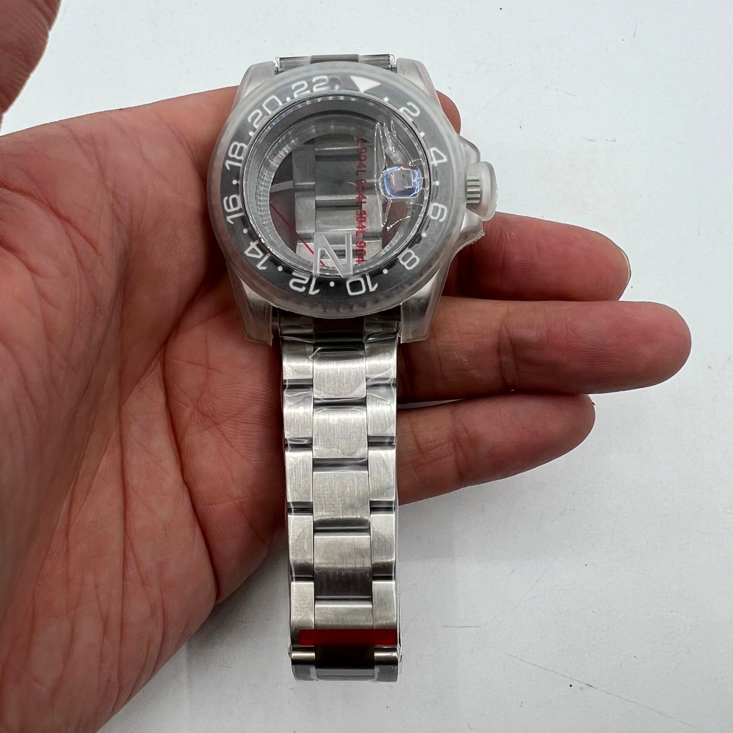 Boîtier de montre en verre saphir 22 couleurs 40 mm, fond transparent et bracelet pour NH35/NH36