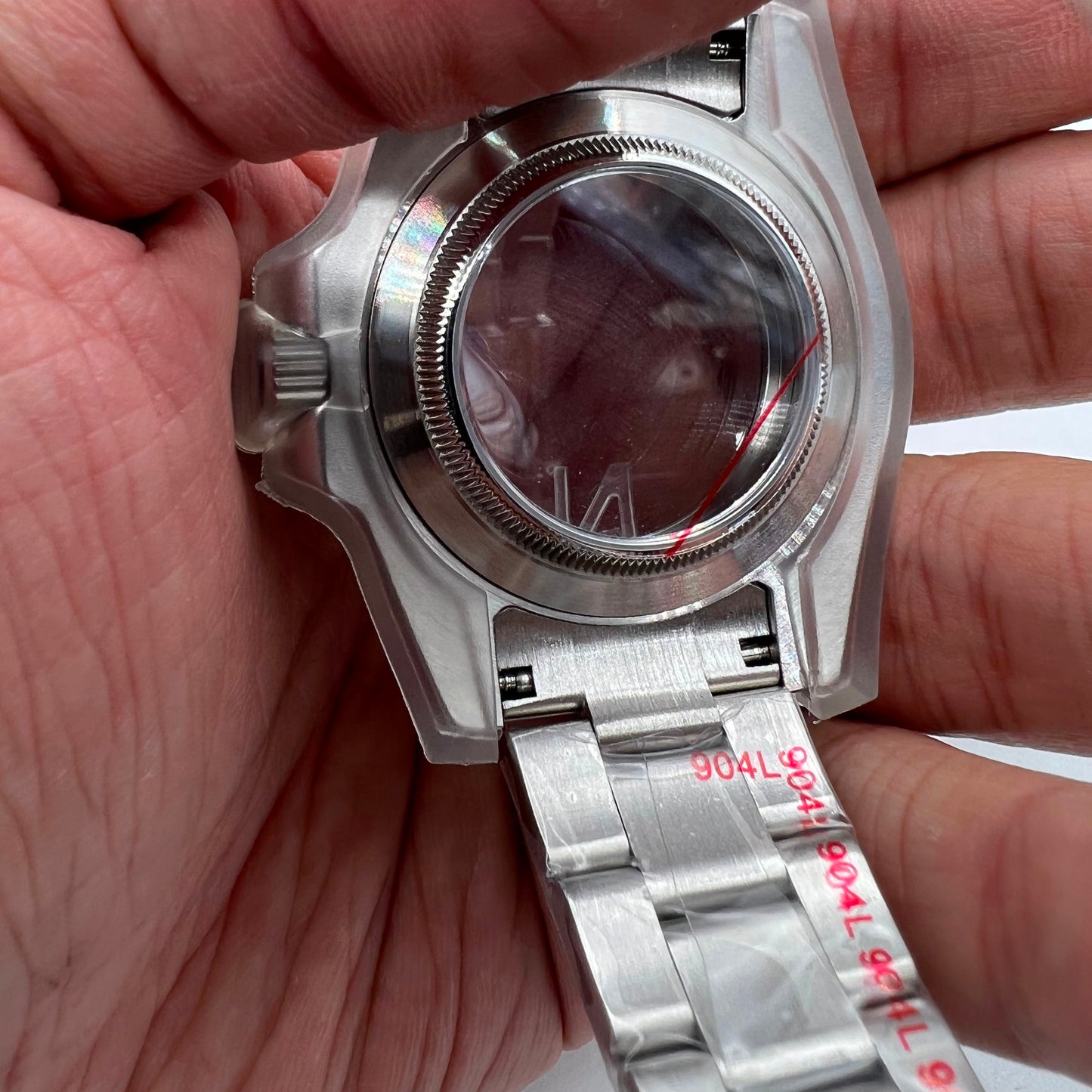Boîtier de montre en verre saphir 22 couleurs 40 mm, fond transparent et bracelet pour NH35/NH36