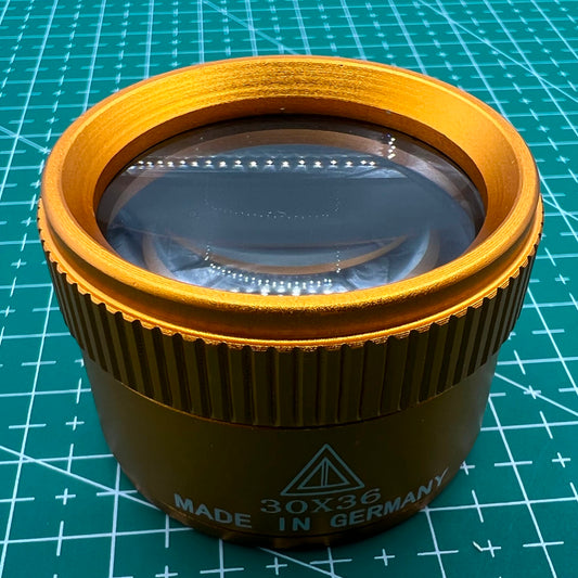 Germany Made gold 30X magnifier loupe for precise watch repair and jewelry craftsmanship