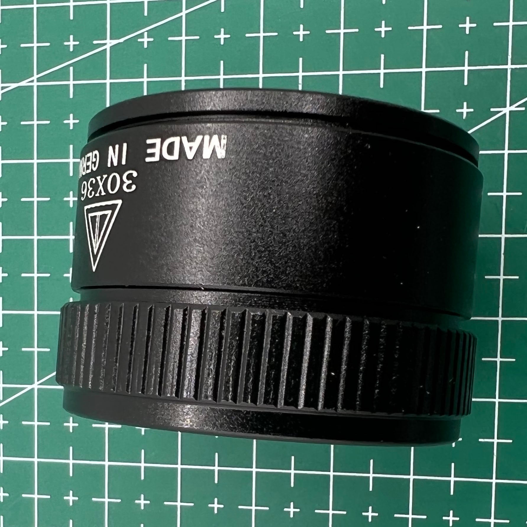 Black 30X magnifier loupe by Germany Made, perfect for detailed watch and jewelry repairs.