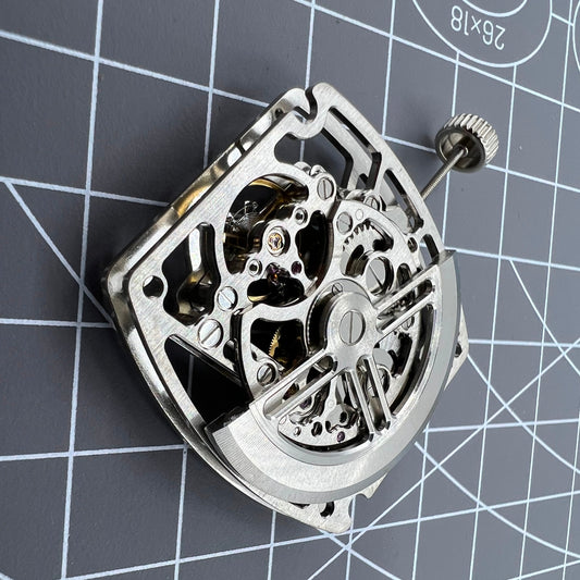 HZ1C01A silver barrel-shaped watch with automatic mechanical movement, Asian-made precision