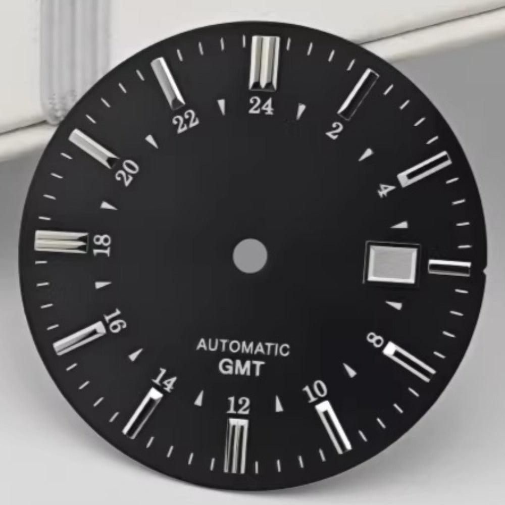 Black 35mm 24 Solar Terms watch dial for NH34 SBGJ249G, no logo, precise timekeeping fit.