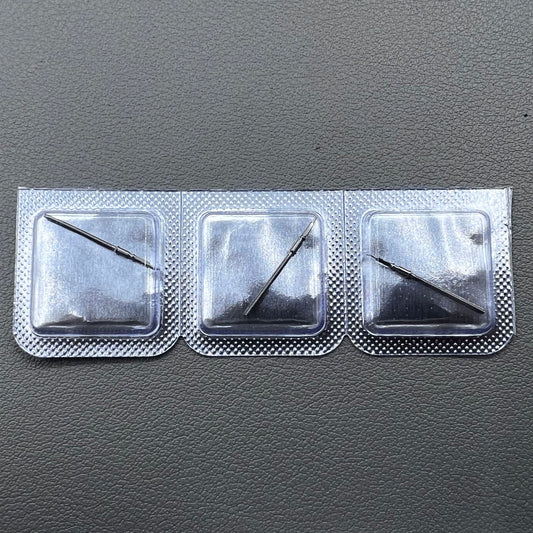 Set of 3 Swiss watch winding stems for ETA C07.111 mechanical movement, precision parts.