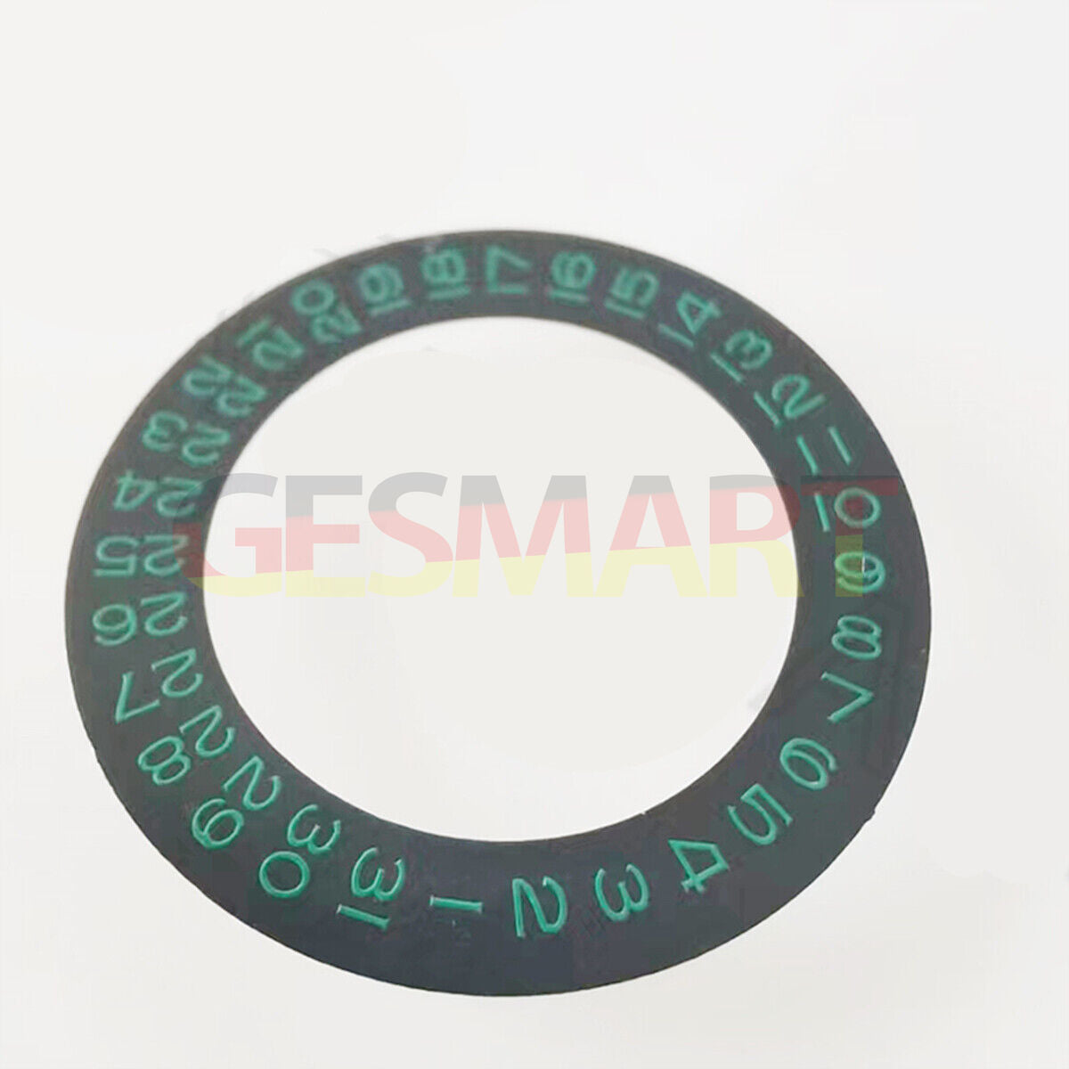 Green font black date wheel overlay for ETA2824 2836 Miyota 8215/8200 watch movements.