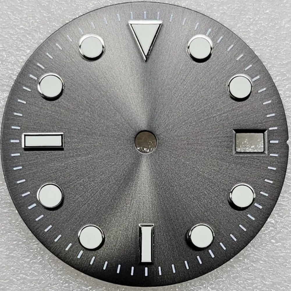Grey 29mm Enamel Vintage Green Lume Watch Dial for NH35 Mechanical Automatic