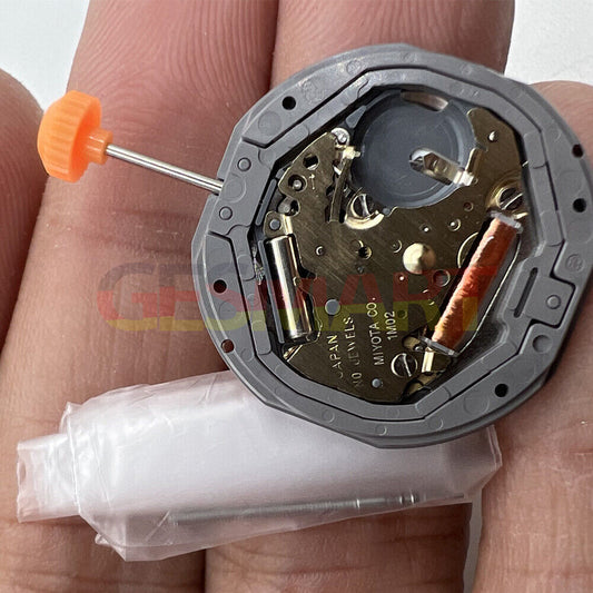 Miyota 1M02 Japan Quartz Movement watch accessory with 3 hands and day-date display at 3 o?clock.