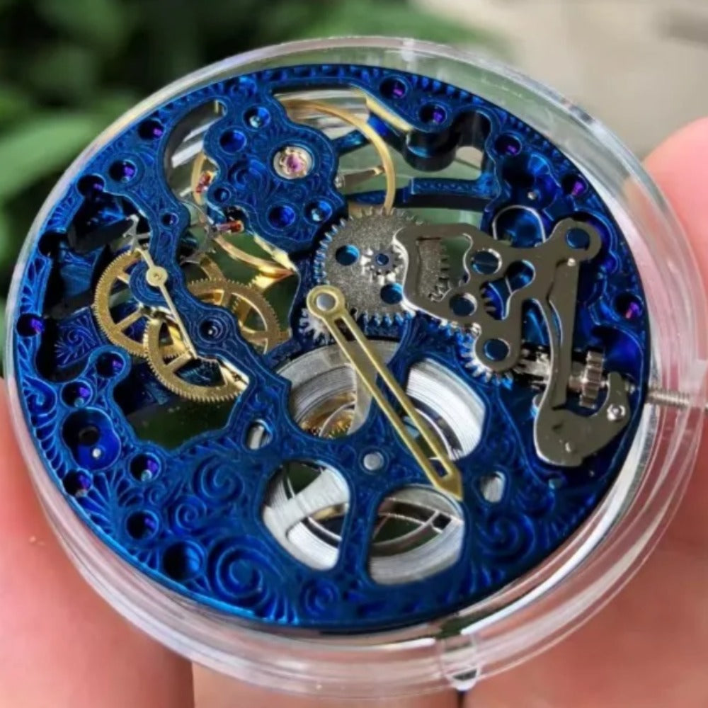 Blue Hollow Seagull ST3600 Mechanical Movement Replacement of ETA6497