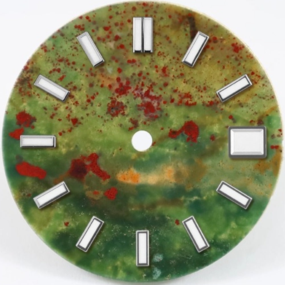 Nature Jade Stone 28.5mm blue luminous watch dial for NH35 movement, no logo, durable accessory by Nature.