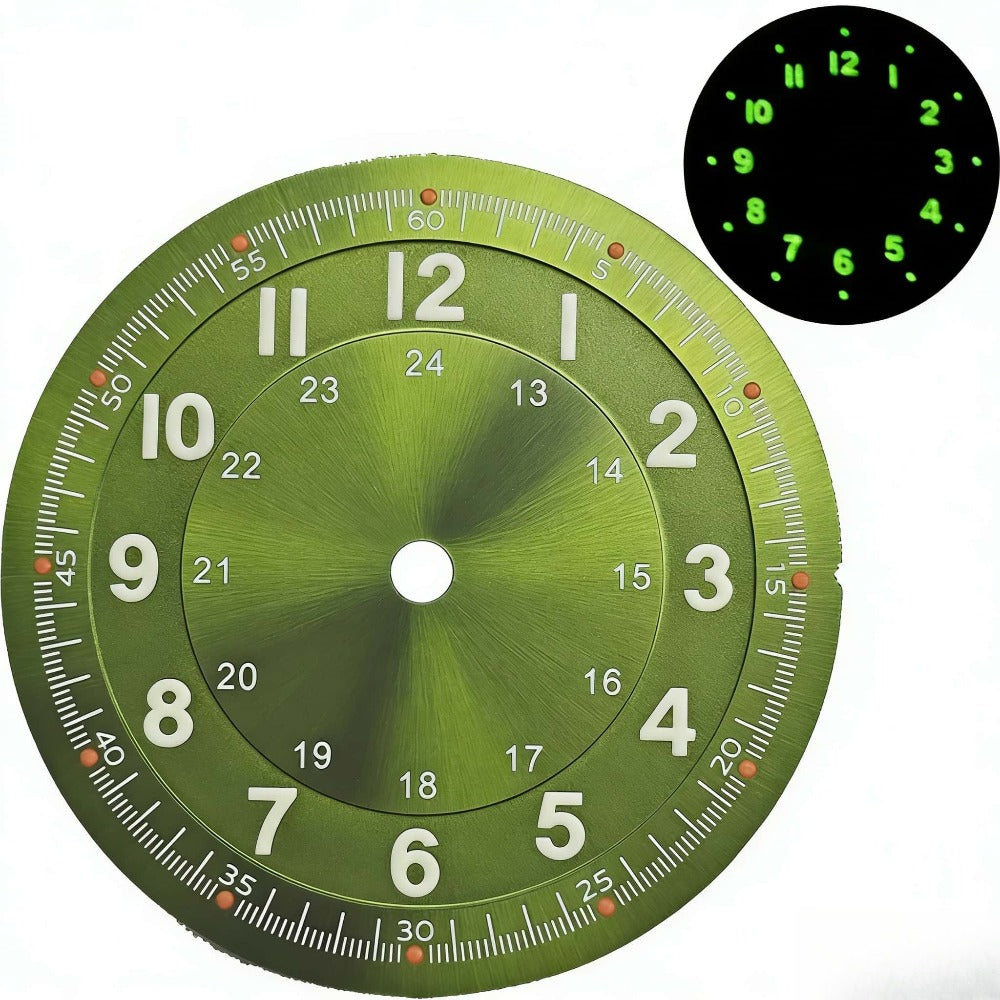 29mm Green Lume Green Watch Dial Fit for NH35 ST2130 Miyota 8215 PT5000 Movement